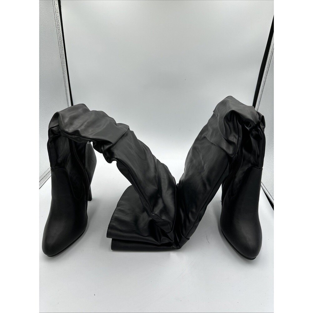 Forever Link Womens Focus-33 Over Knee Slouch Boots JL3 Black Size US:6.5